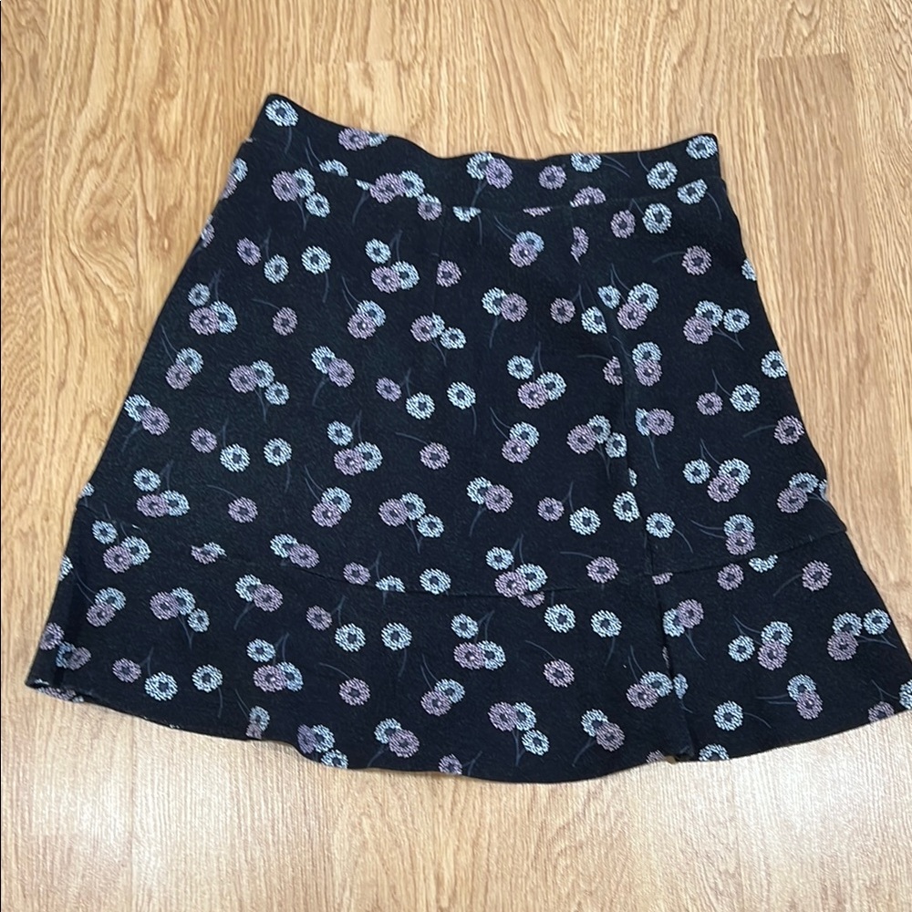 Floral Black Skirt